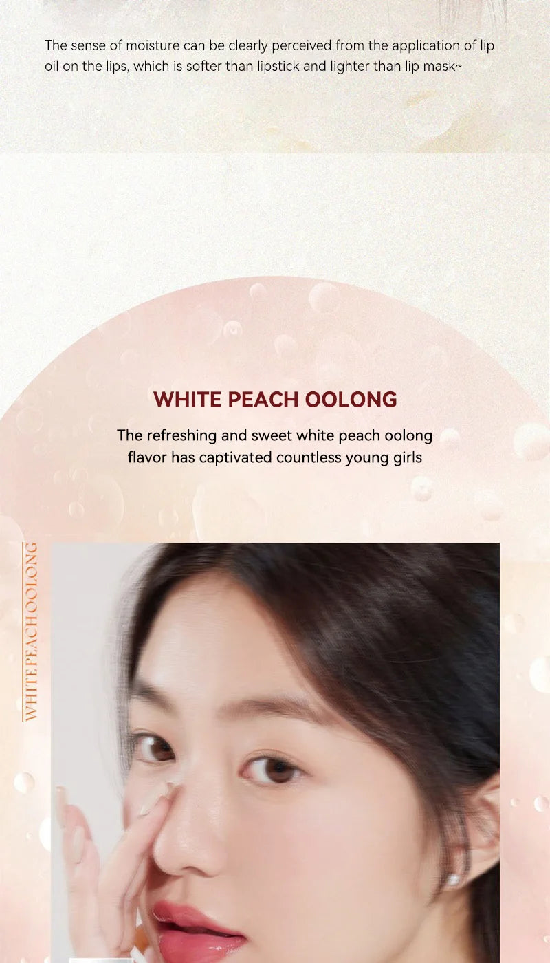 Peach Milk Honey Lip Oil Relieves Dry Moisturizing Lip Gloss Fades Lip Lines Water Light Lips Big Brush Head Cute