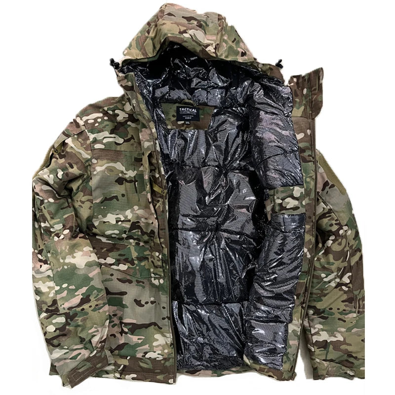 Winter Parkas Men Tactical Jackets Heating Militarmy Jacket Keep Warm Hooded Coats Windbreaker Multicam Thermal Camo Clothing