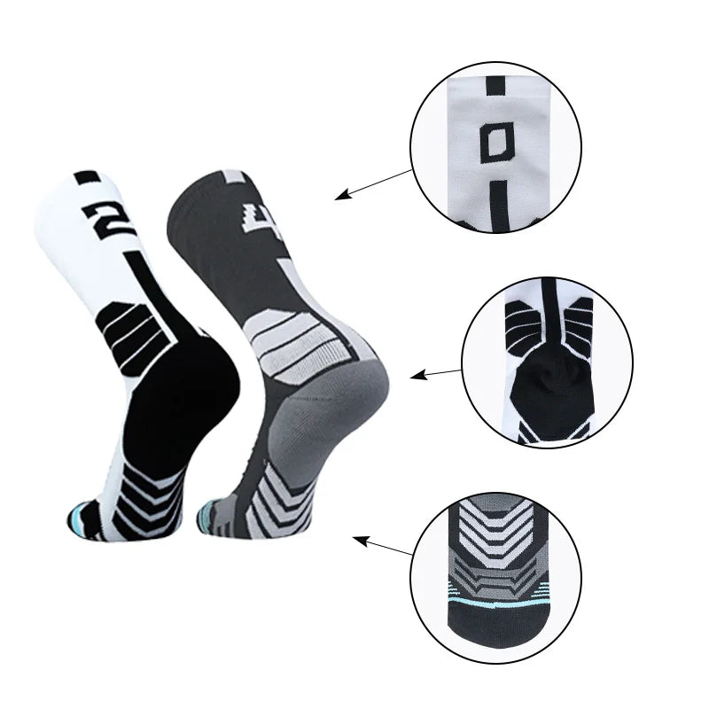 Sports Basketball Socks Professional 1pc Football Sock Men's Cycling Soccer Socks Running Sock Calcetines Customized Number 0-9