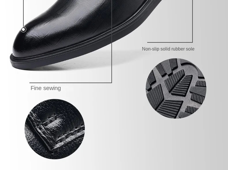 3 6 8cm Heel Men's Dress Shoes New Designer Cow Leather Increase Casual Spring Autumn Black Platform Wedding Shoes Male