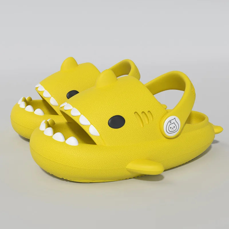 Children Sandals Kids Slippers Shoes Cartoon Shark Summer Boys Girls Baby Thick Soft Sole Non-slip