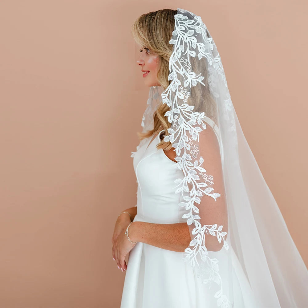 Wedding Bridal Veil Long 1 Layer Veil with Comb Elegant Wedding Accessories Velos De Novia voile de mariee VP115