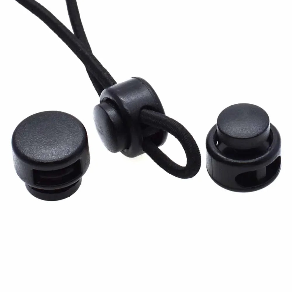 10 Pcs/Pack Cord Lock Toggle Clip Stopper Plastic Black For Bags/Garments Size:15mm*14mm