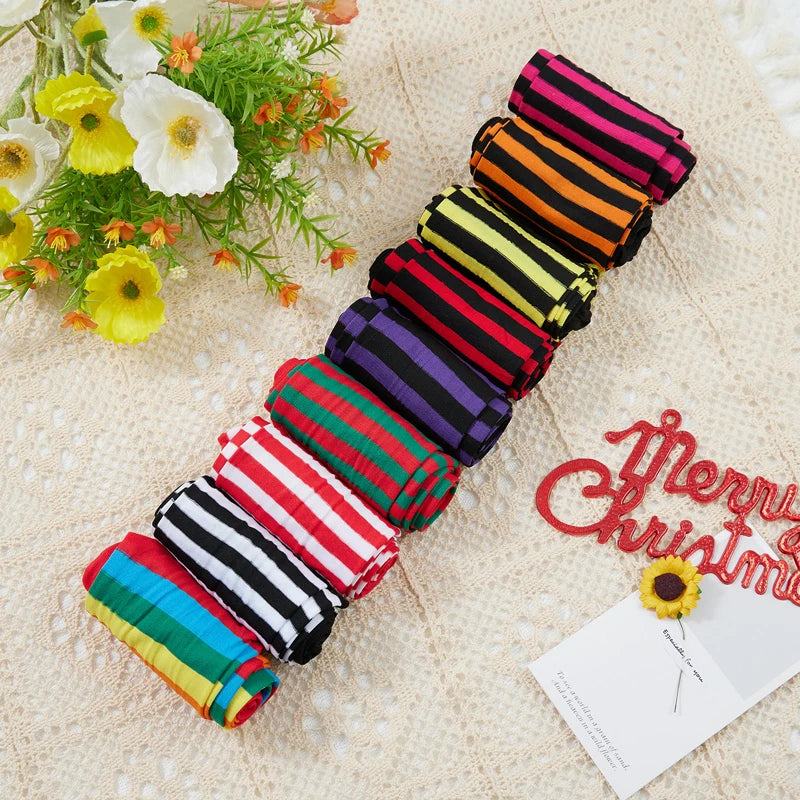 Children Girl Pantyhose Kids Striped Pattern High Waist Cosplay Leggings Pants Cosplay Halloween Christmas Stockings