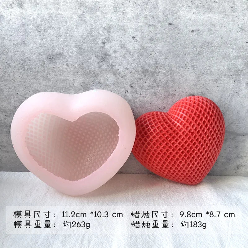 3D Woven Love Heart Silicone Mold Diy Handmade Heart-shaped Candle Soap Plaster Cake Chocolate Baking Tool Valentine's Day Gift