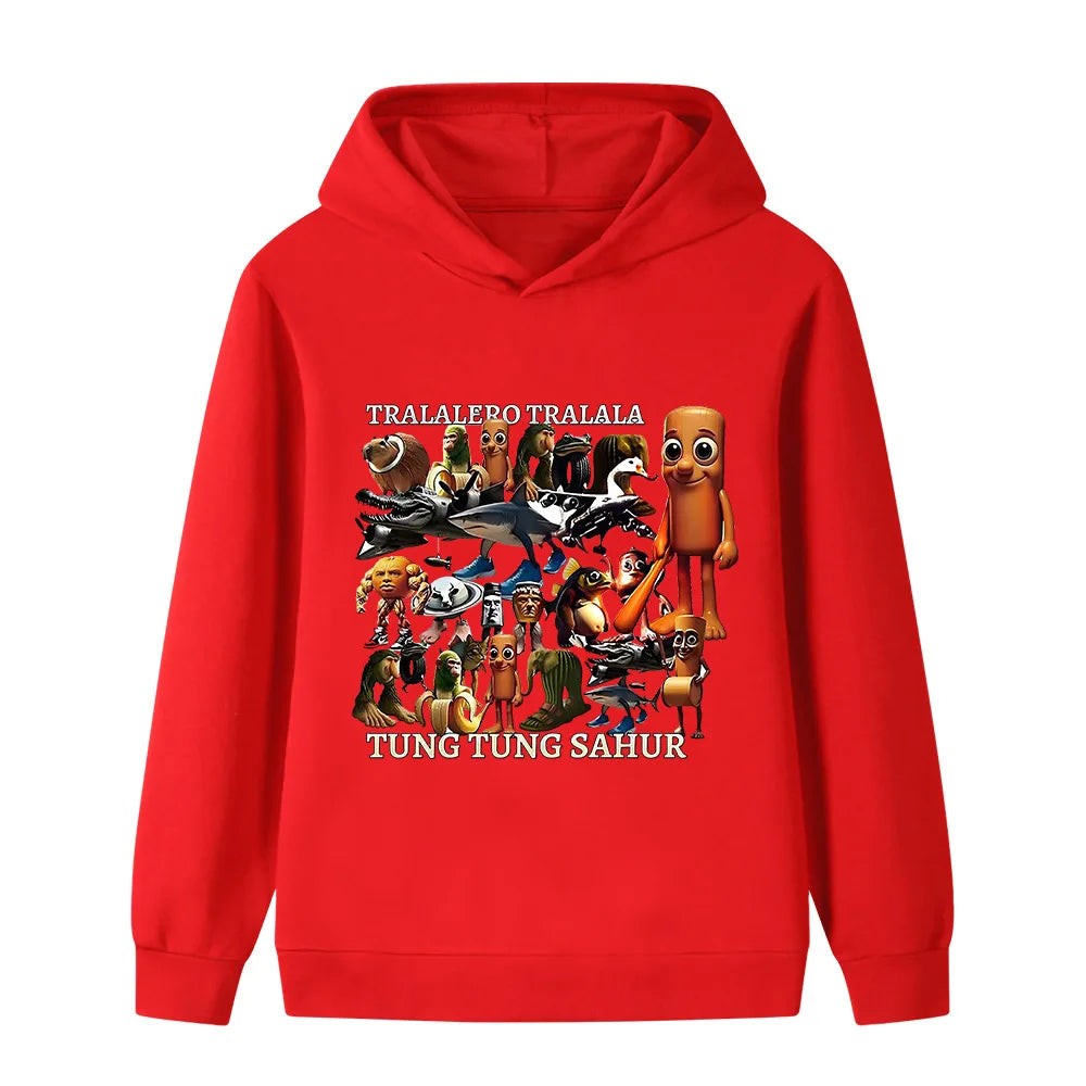 New Children's Italian Animal Cartoon Fun Autumn Winter Daily Outdoor Fashion Cute Soft Comfort Warm Boys Girls Sportswear
