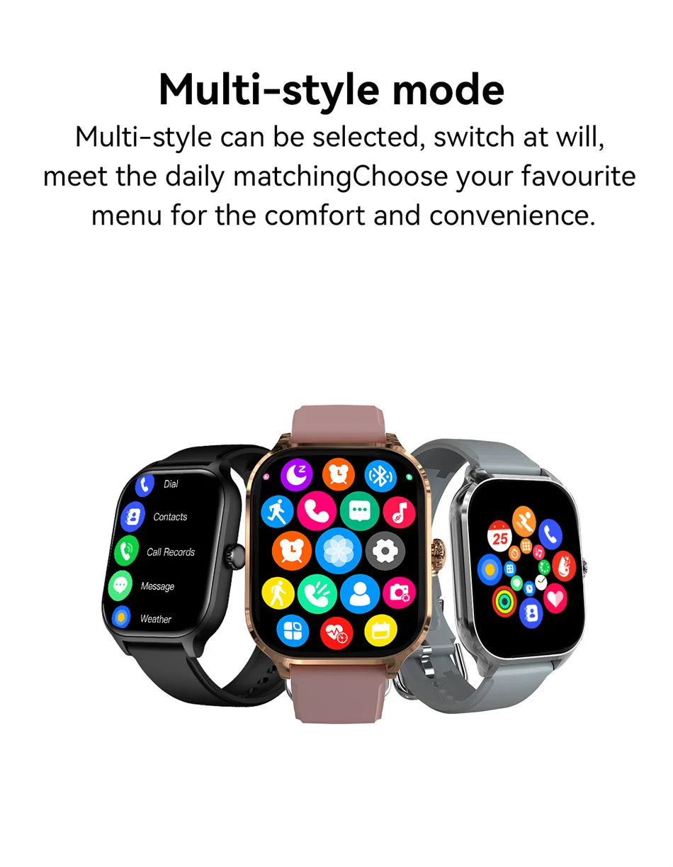 2025 New Smart Watch Men Women Gifts 2.01'' Full Touch Screen Sport Fitness Tracker Smartwatch Men BT Calls Digital smarthwhatch