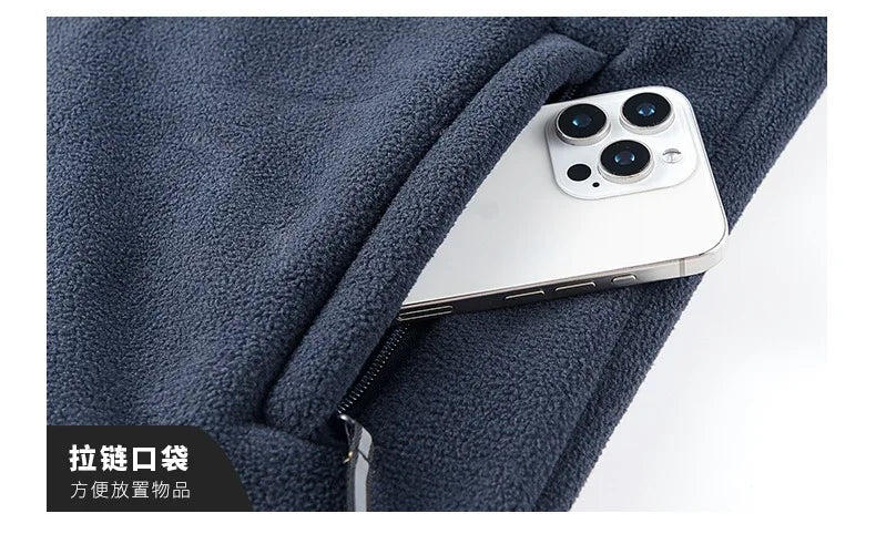 Men's Autumn Winter Fleece Jacket European-Style Hooded Warm Outdoor Thickened Couples' Coats New Arrivals