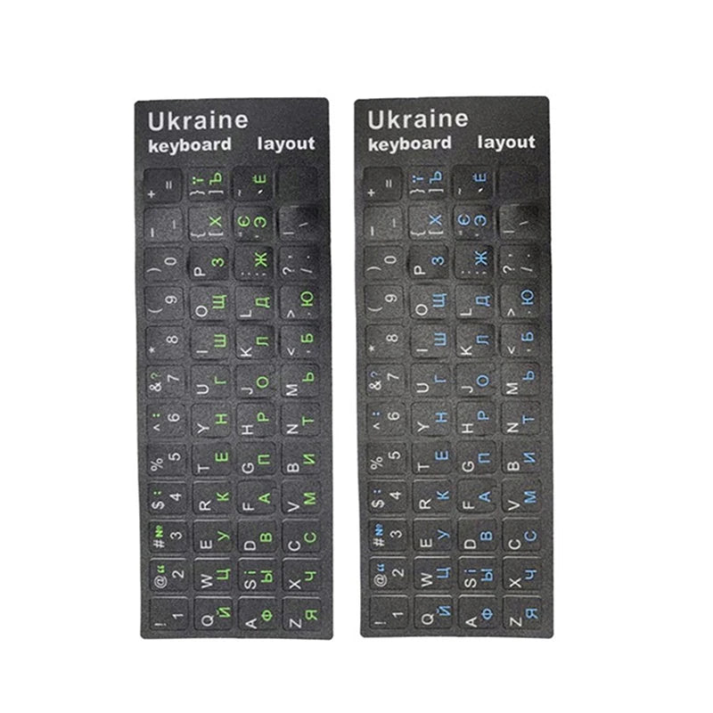 Ukraine Language Ukrainian Keyboard Sticker Durable Alphabet Black Background For PC Laptop Accessorie Computer Keyboard