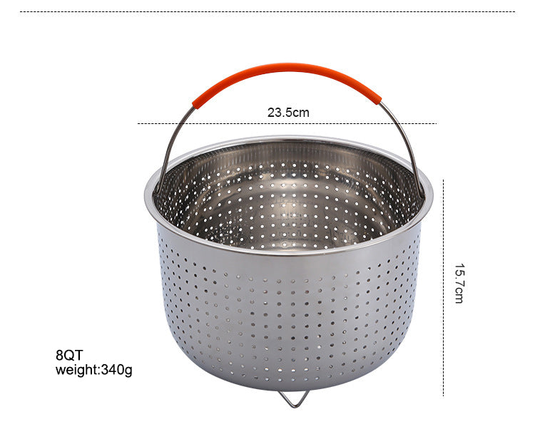 Stainless Steel 304 Steamer Basket With Silicone Feet for Pressure Cooker Accessories with Instant Pot Kitchen Food Strainer