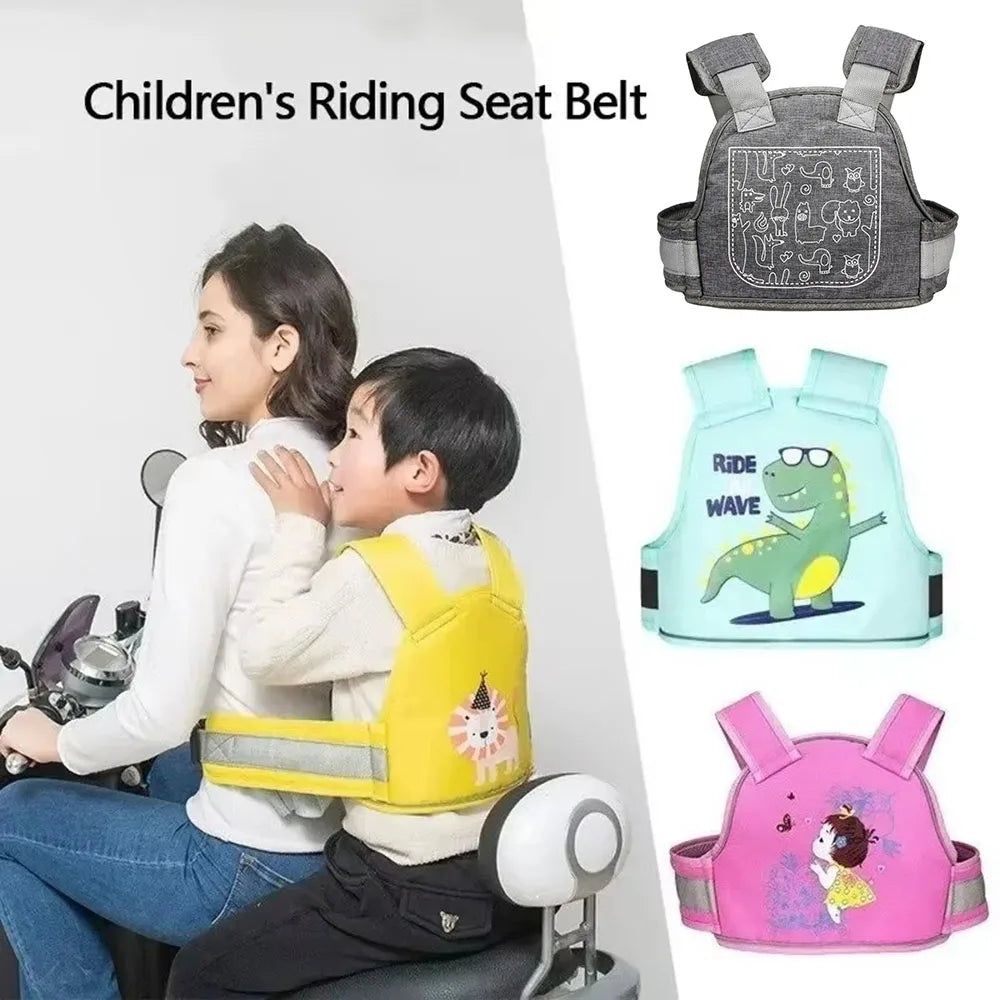 Children's Motorcycle Security Belt Electric Cycling Strap Seat Belt Protection Straps Anti-fall Belt Adjustable Bandage