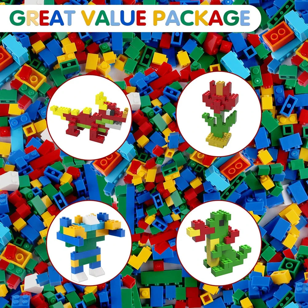 1000/500/300pcs Building Blocks City DIY Creative Building Blocks Compatible Building Blocks Large Base Plate Educational Child