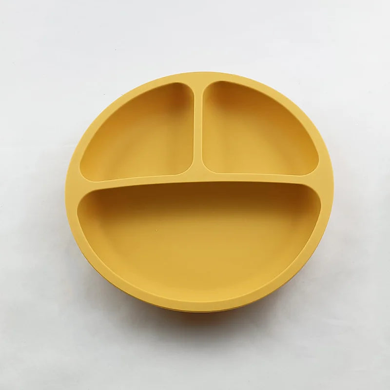 2023New Silicone Baby Dining Plate Cute Owl Children Dishes Suction Plate for Toddlers Kid Training Feeding Sucker Bowl BPA FREE