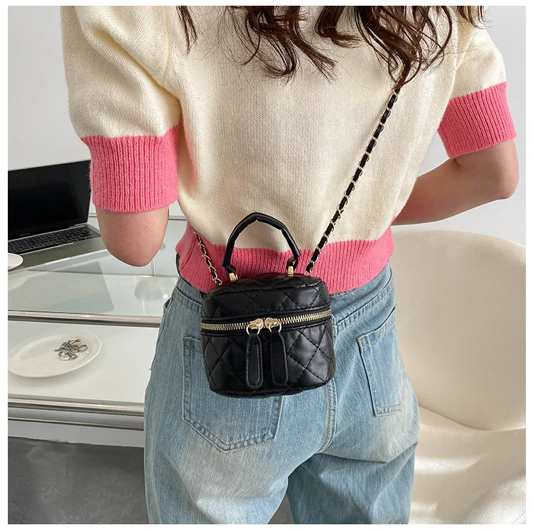 Trendy  Buet Handbag Women's Crossbody Versatile High-End Feel PU Leather Soft Surface Zipper Closure Casual Sle