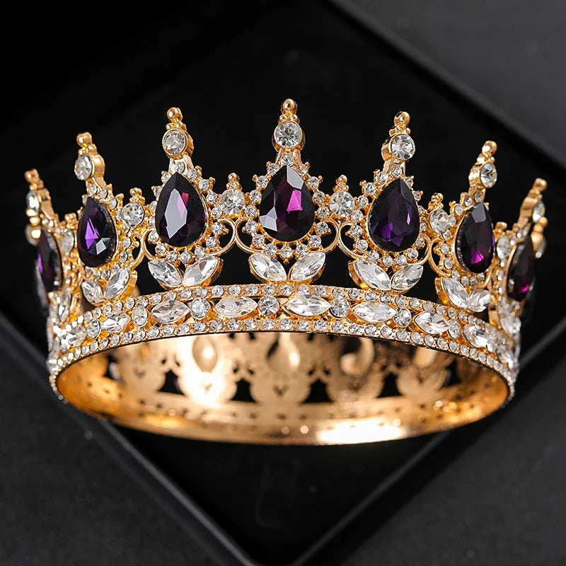 Baroque Crystal Tiaras And Crowns Rhinestone Prom Diadem Headband Crown Bridal Wedding Hair Accessories Jewelry Crown Tiara Gift