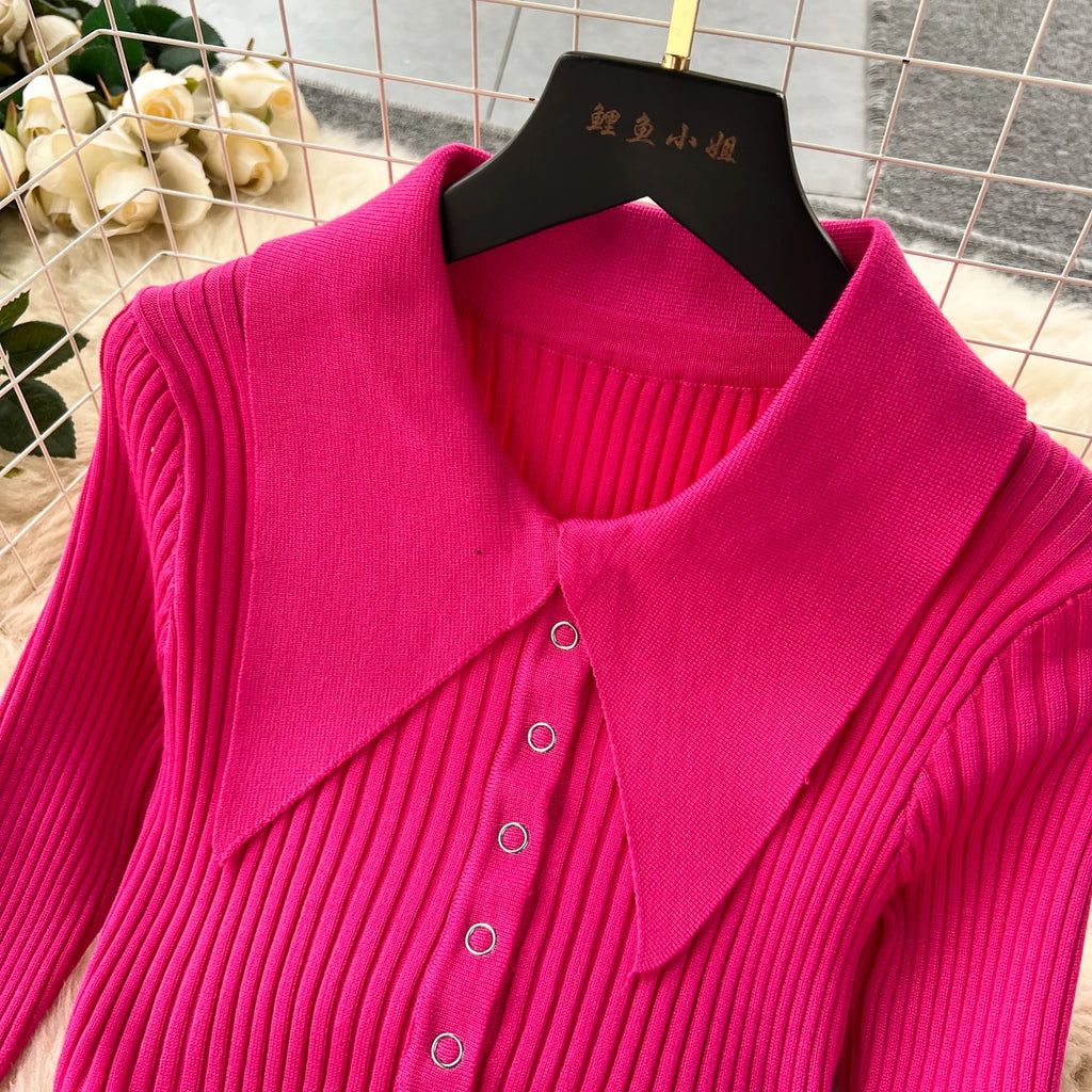 YuooMuoo Women Dress 2025 Autumn Winter Elegant Fur Long Sleeve Knitted Sweater Dress Chic Lady Wrap Hips Bodycon Long Vestidos