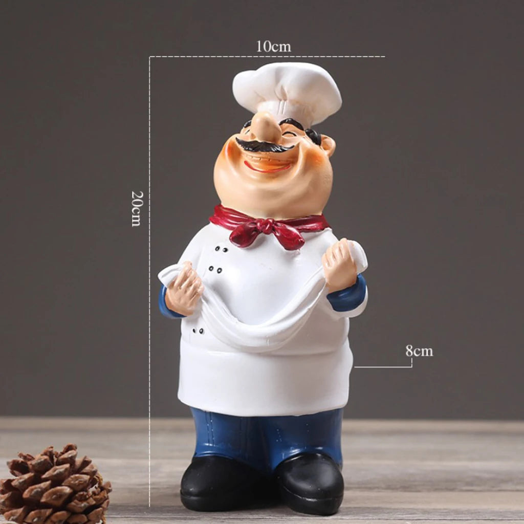 Christmas French Decorative Chef Figurine Ornaments 3D Resin Home Decor for Gourmet Kitchen Decorations Collectible Housewarming
