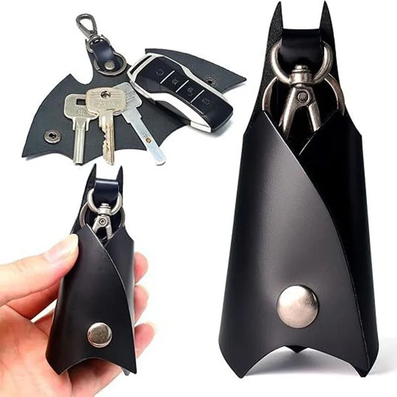1pc Keychain Pendant PU Leather Car Key Protector Household Anti-lost Waist Hanging Key Bag Father's Day Gift, Boyfriend Gift