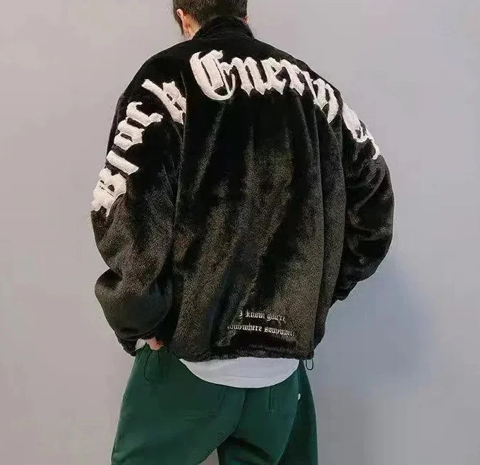 2025 Winter New American Street Letter Embroidered Fleece Fashion Casual Warm Mens Winter Jackets and Coats