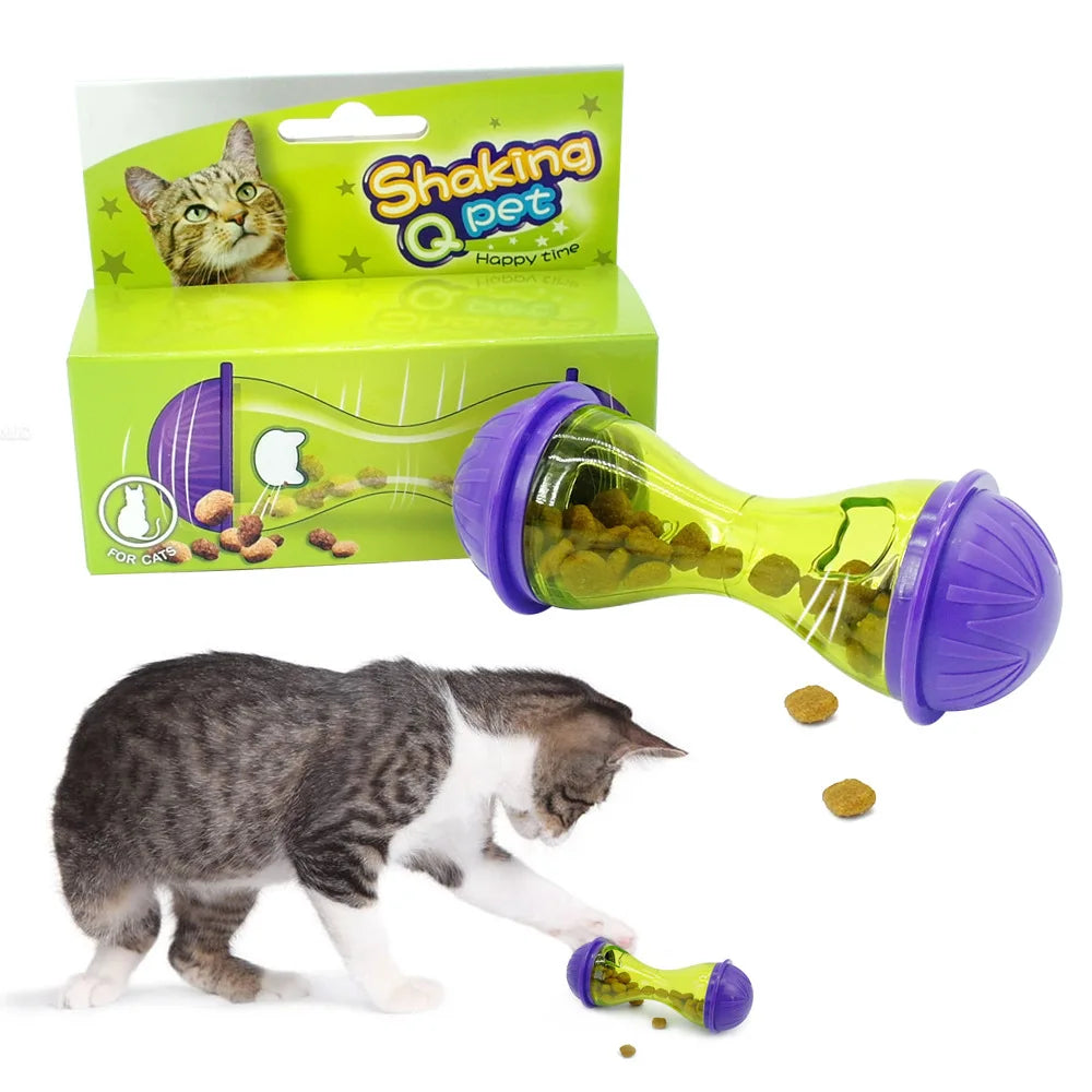 Pet Cat Fun Bowl Feeding Toys Dog Tumbler Feeder Puppy Kitten Shaking Leakage Food Ball Container Exercise Training Toys