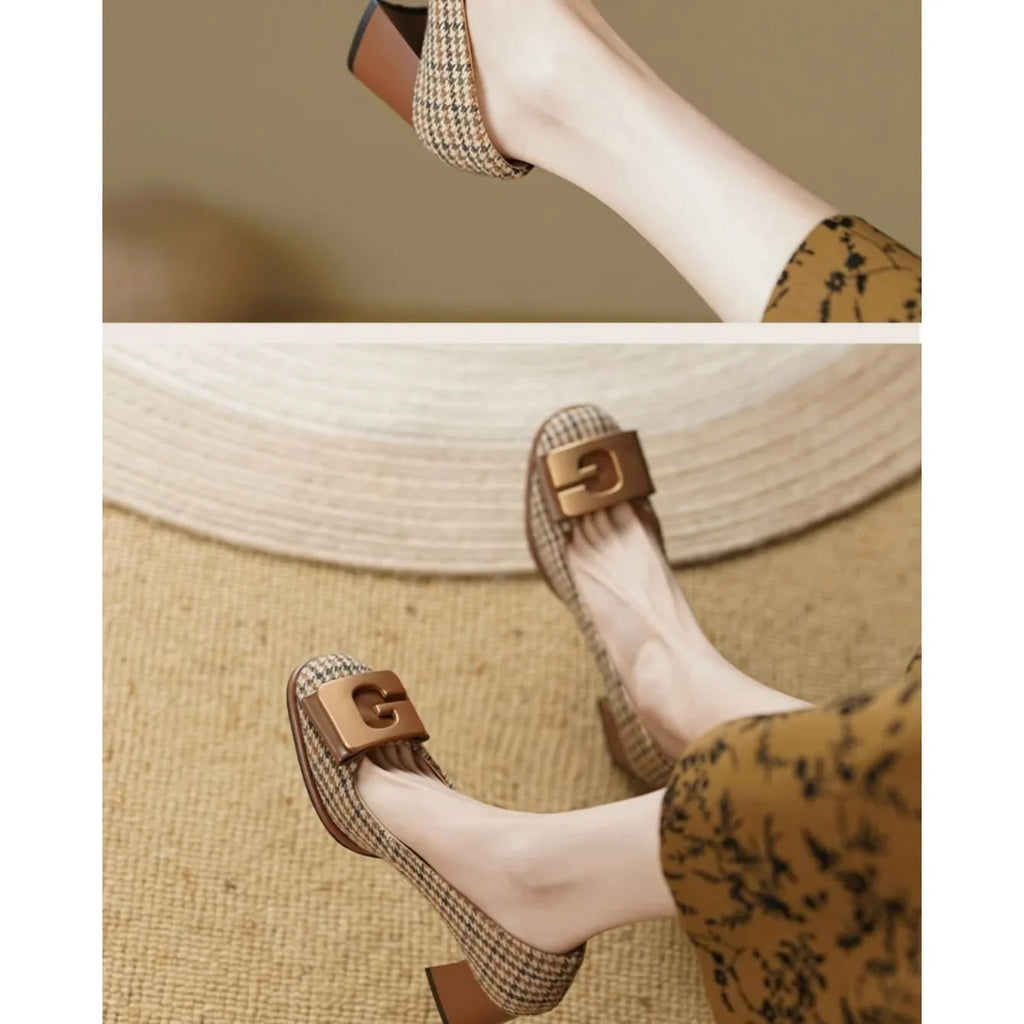 High Heels Women Shoes Summer Elegant Dress Shoes Designer Women Pumps Chunky Shallow Luxury Brand Party Woman Mary Jane Shoes