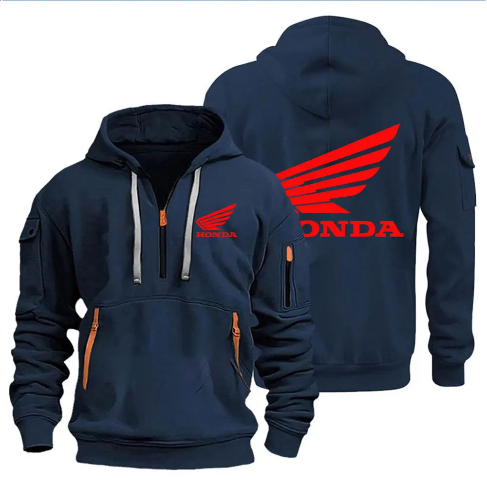Men's Hoodies Motorcycle Jackets Honda Wings Logo Printed Sweatshirt Pullover Trendy Motorcycle Jackets for Autumn and Winter