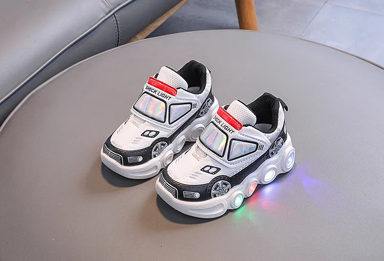 Autumn New Fashion Child Sneakers Versatile Car Cartoon Boy Shoes Comfort Thick Soled Luminous Casual Shoe Brand Sneakers Boy