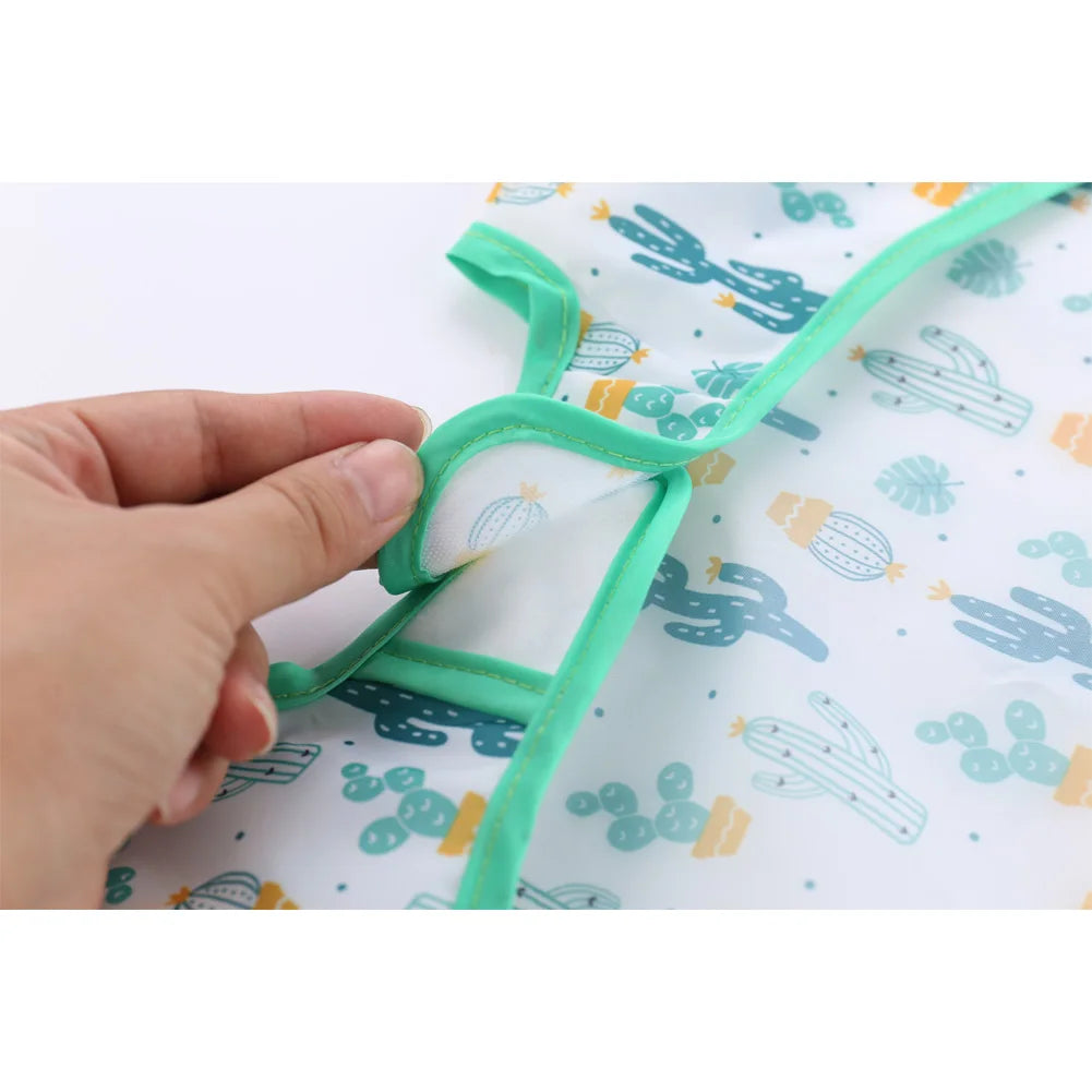 Baby Bibs New Cute Children Baby Stuff Toddler Waterproof Long Sleeve Art Smock Feeding Bib Apron for Kids 0-6 Years