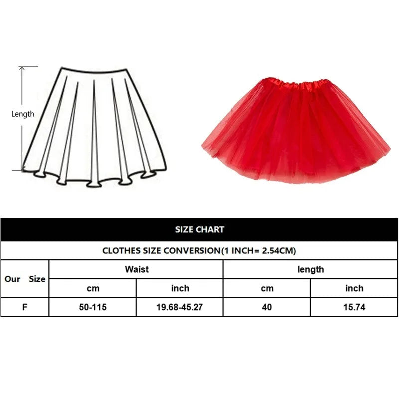 Women's Tutu Skirt 50s Rockabilly Petticoat Ballet Underskirt Elastic High Waist Ballet Skirt Dance Dress Costume Party Skirt
