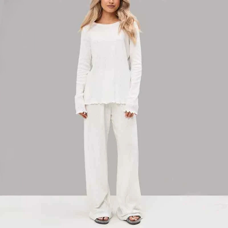 Stylish Long Sleeve Pajamas Sets for Women 2 Piece Soft Cotton Casual Homewear Comfortable Lady's Loungewear Spring Thin Design