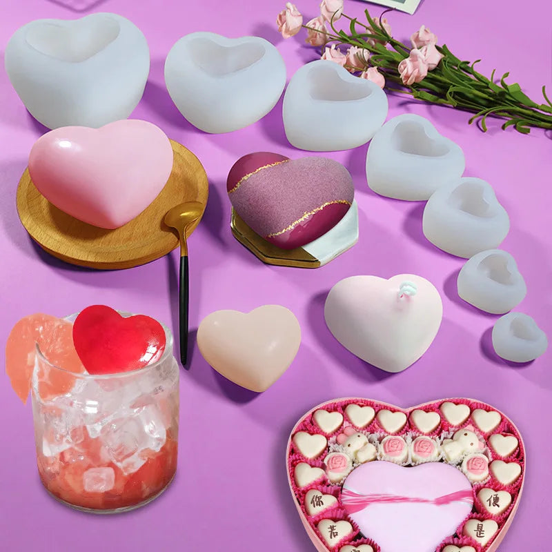 3D Woven Love Heart Silicone Mold Diy Handmade Heart-shaped Candle Soap Plaster Cake Chocolate Baking Tool Valentine's Day Gift