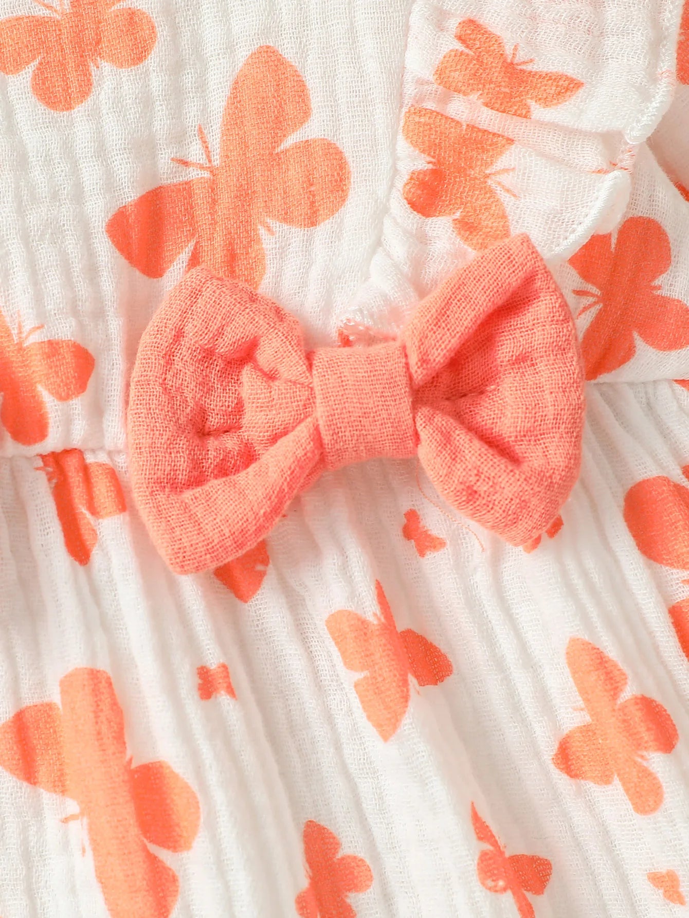 Baby Girl's All Seasons Long Sleeve Print Floral With Bow Daily Jumpsuit For Newborn-6M Clothes +Headband