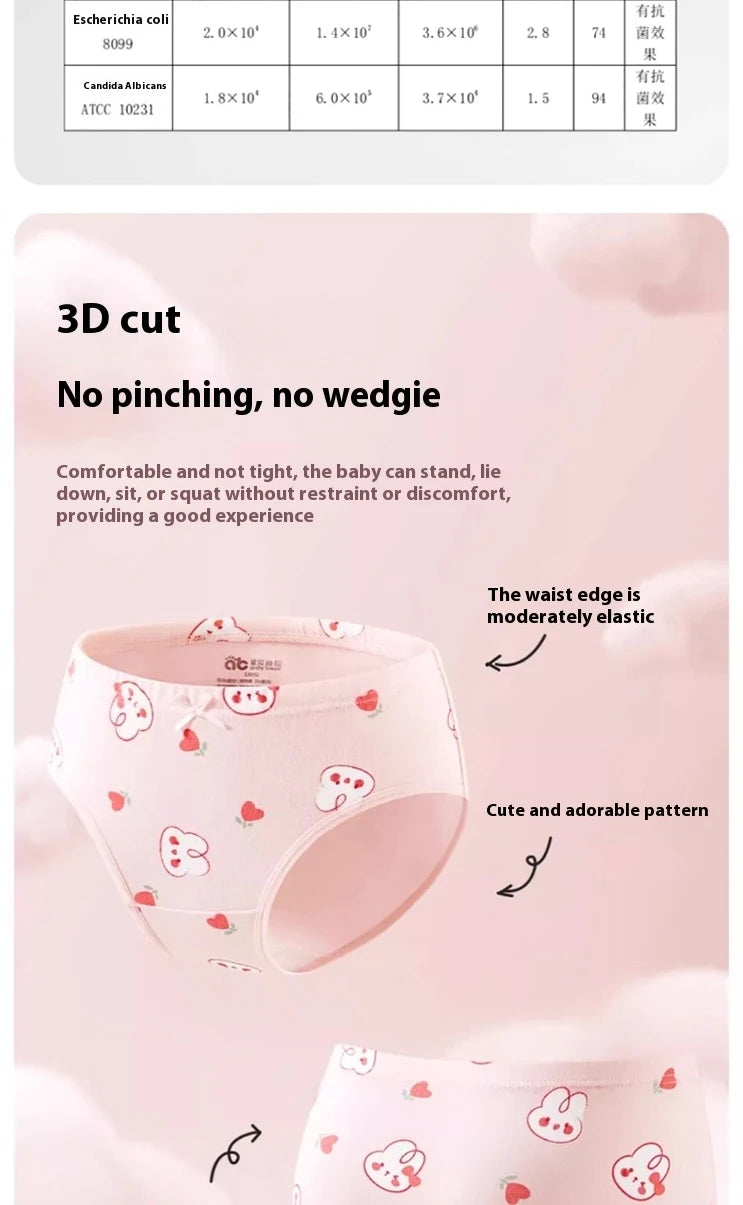 4Pcs/Lot Childen Girls Underwear Cartoon Cute Panties For Girl Cotton Toddlers Kids Breathable 1-14 Years Girls Briefs