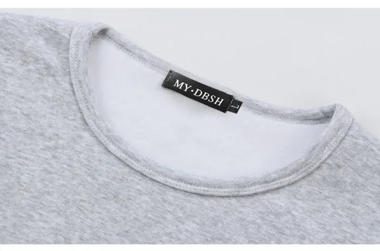 Winter Men Thickening Velvet Warm Tops Men's Long-sleeved Thermal Underwer Male Round Neck Fashion T-shirt