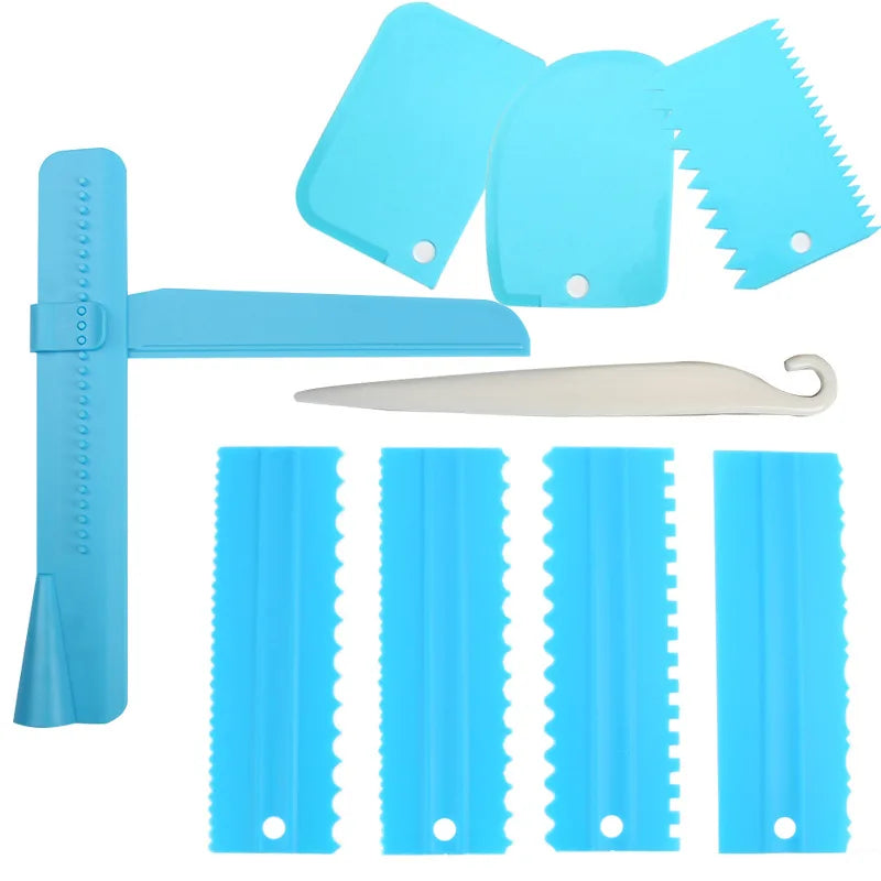DIY Baking Tools 4pcs/set Cream Scraper PP Cream Smoother Pastry Icing Combs Spatulas Bakery Accessories  Cake Decorating Comb