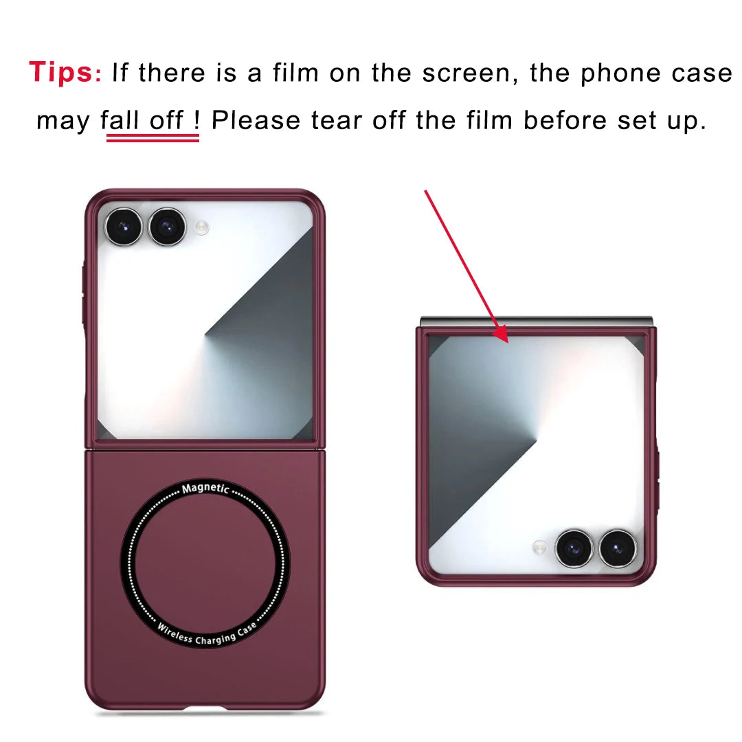 For Galaxy Z Flip7 Case Ultra Slim Wireless Charging Anti Shock Phone Cover Lightweight Flip 5/6 Solid Protecive Cover