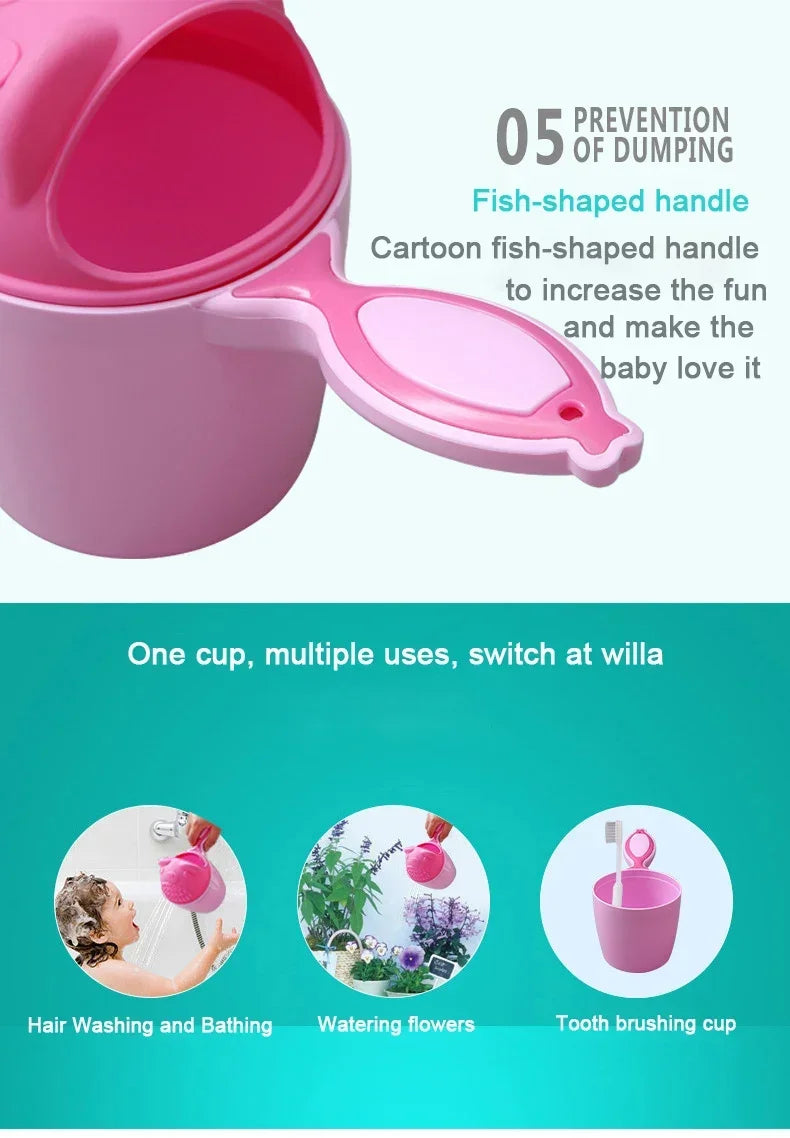 Baby Shower Spoons Child Washing Hair Cup Kids Bath Tool Cartoon Baby Bath Caps Children Bathing Bailer Toddle Shampoo Cup