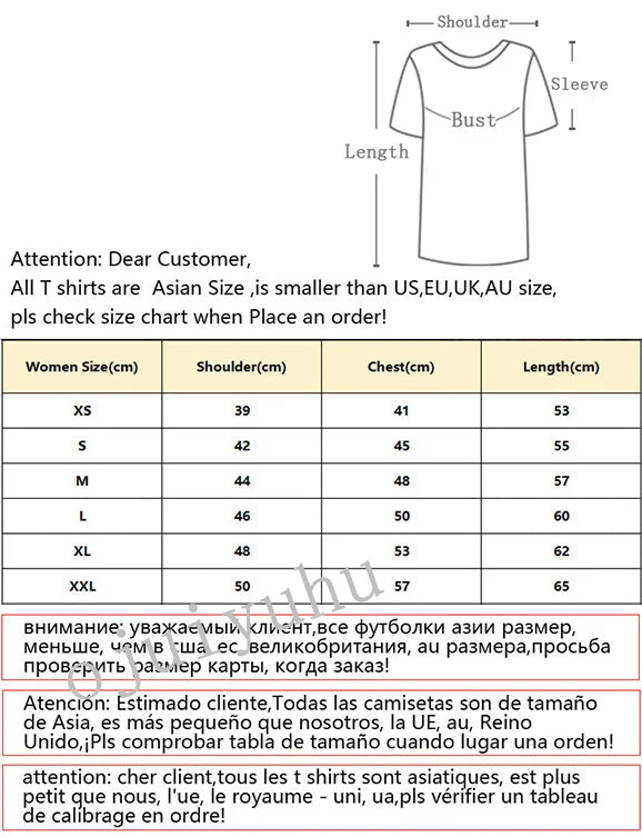 kawaii Little Bear Print T-shirt Short Sleeve Crew Neck Casual Top for Summer Spring Women's Clothing Shirt