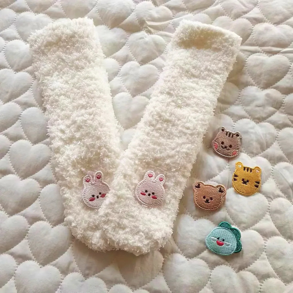 Baby Socks Winter Thick Warm Long Socks for Toddler White Autumn Winter PlushKnee Newborn Anti Slip Floor Socks Baby Accessories