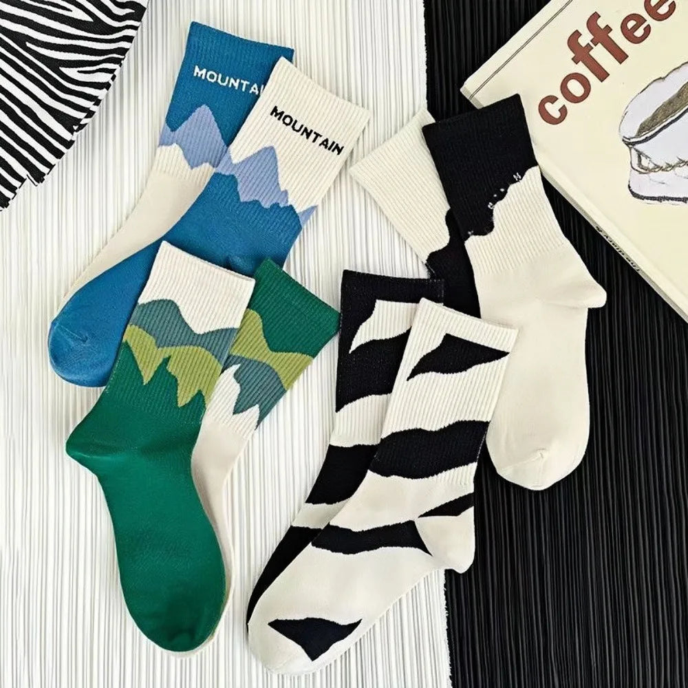 1/4 Pairs Men's and women's casual socks, asymmetrical niche mid length socks,  Japanese socks, couple sports socks
