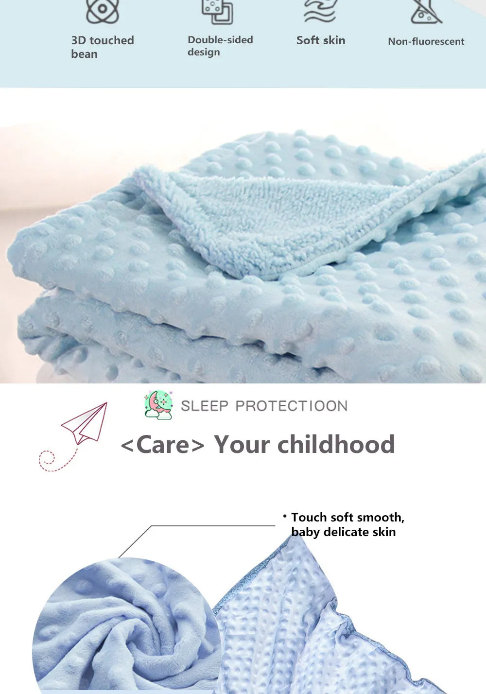 Baby Blanket & Swaddling Newborn Thermal Soft Fleece Blanket Winter Solid Bedding Set Cotton Quilt Infant Bedding Swaddle Wrap